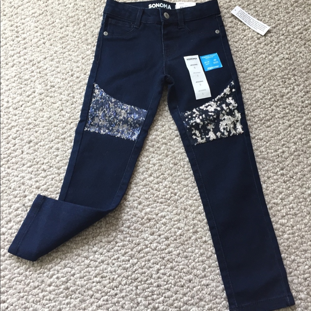 Girls Navy Blue Jean Jeggings Size 5